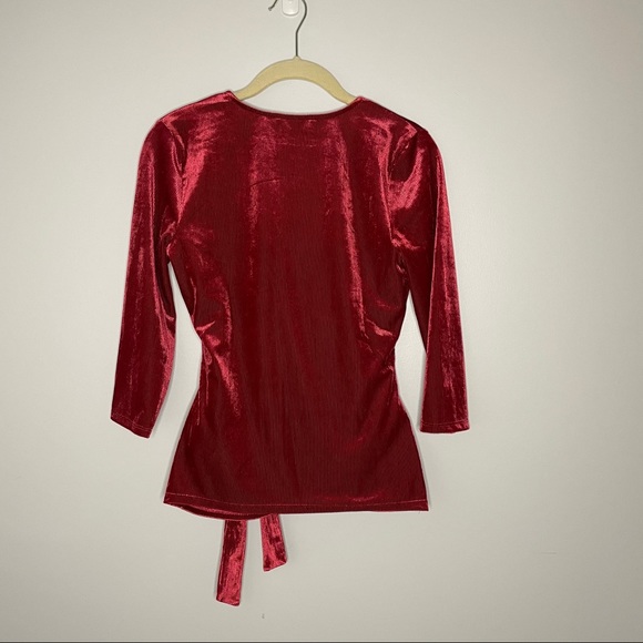 NWT velvet wrap front top - Picture 8 of 14
